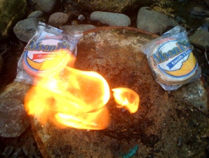 Flaming Geyser with Moon Pies